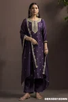 Ethnic Vichitra Silk Size Combo Kurti With Bottom Dupatta
